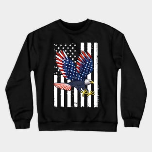 Patriotic Eagle T-Shirt 4th of July USA American Flag Crewneck Sweatshirt